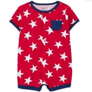 NWT Carter's Child of Mine Baby Boy Patriotic Romper, One-Piece, Size: 0-3 M